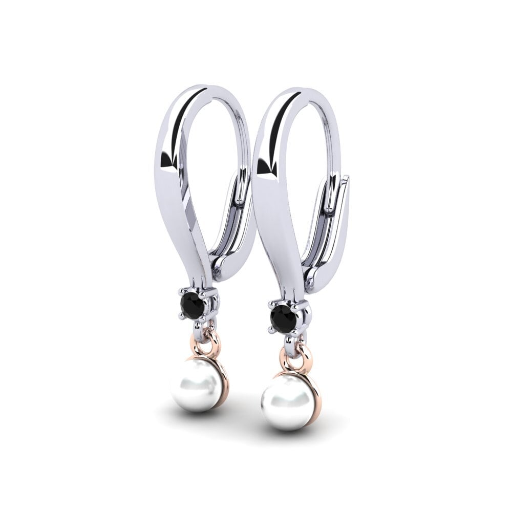 14ct White & Rose Gold Black Onyx Women's Earring Kutapira