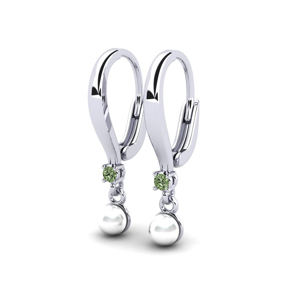 950 Platin Grüner Diamant Damen ohrring Kutapira