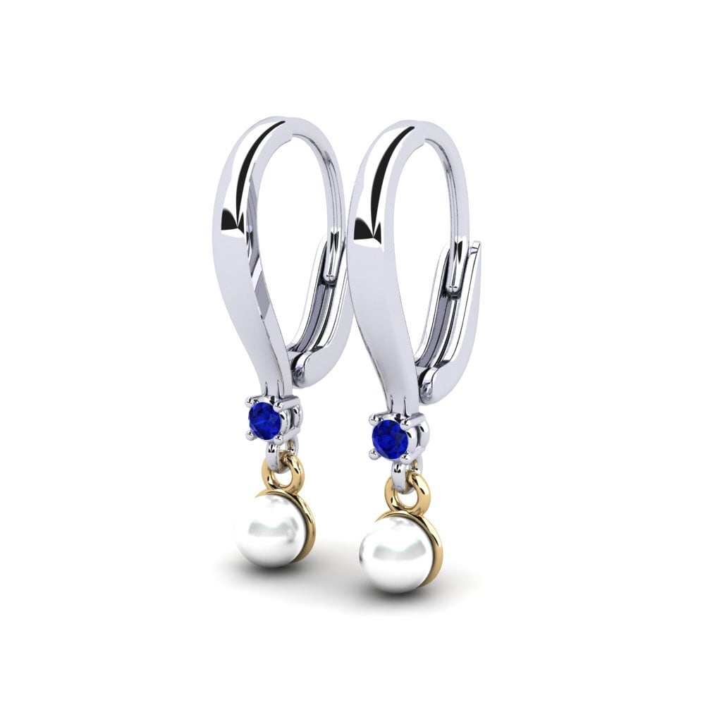 14ct White & Yellow Gold Sapphire Women's Earring Kutapira