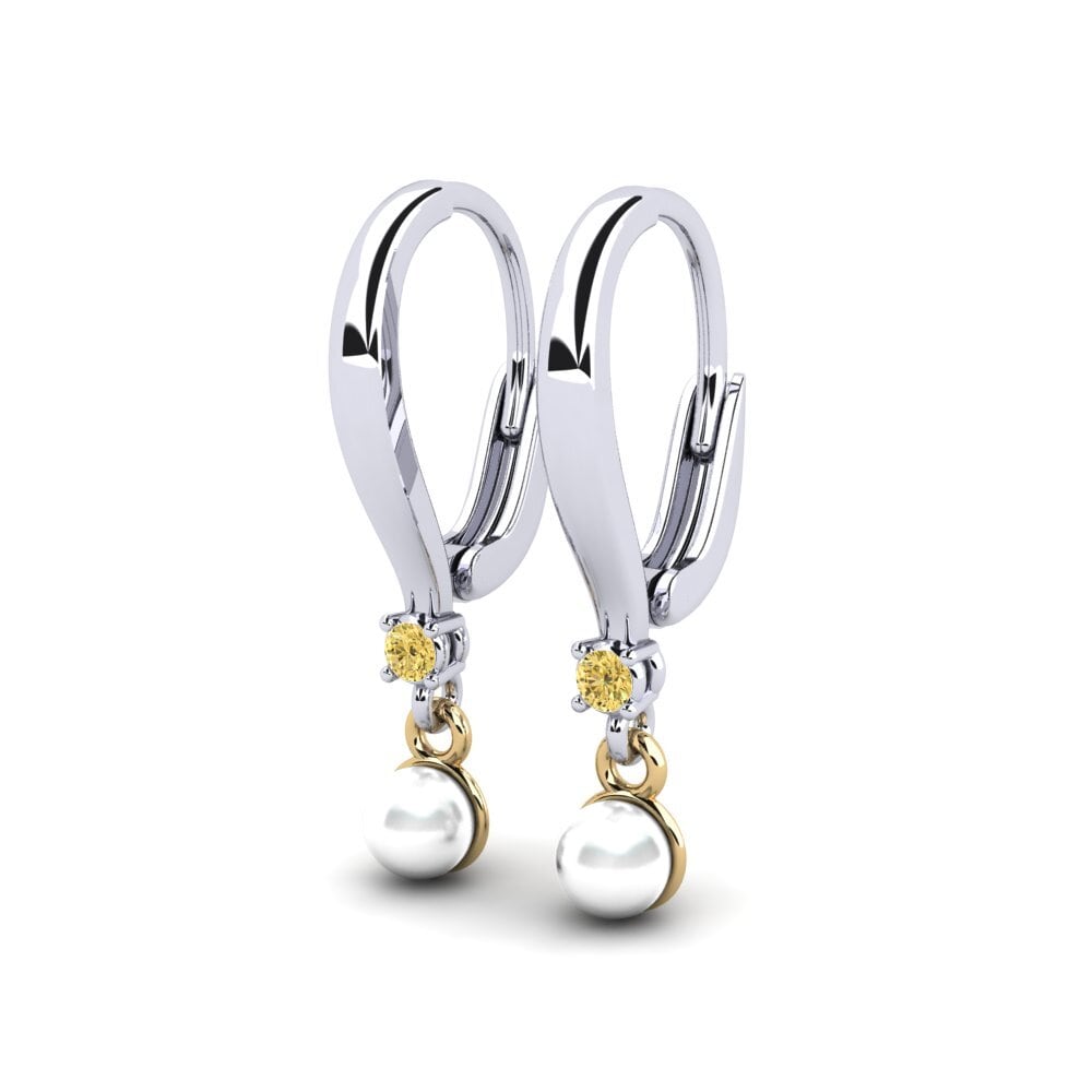 18ct White & Yellow Gold Yellow Diamond Women's Earring Kutapira