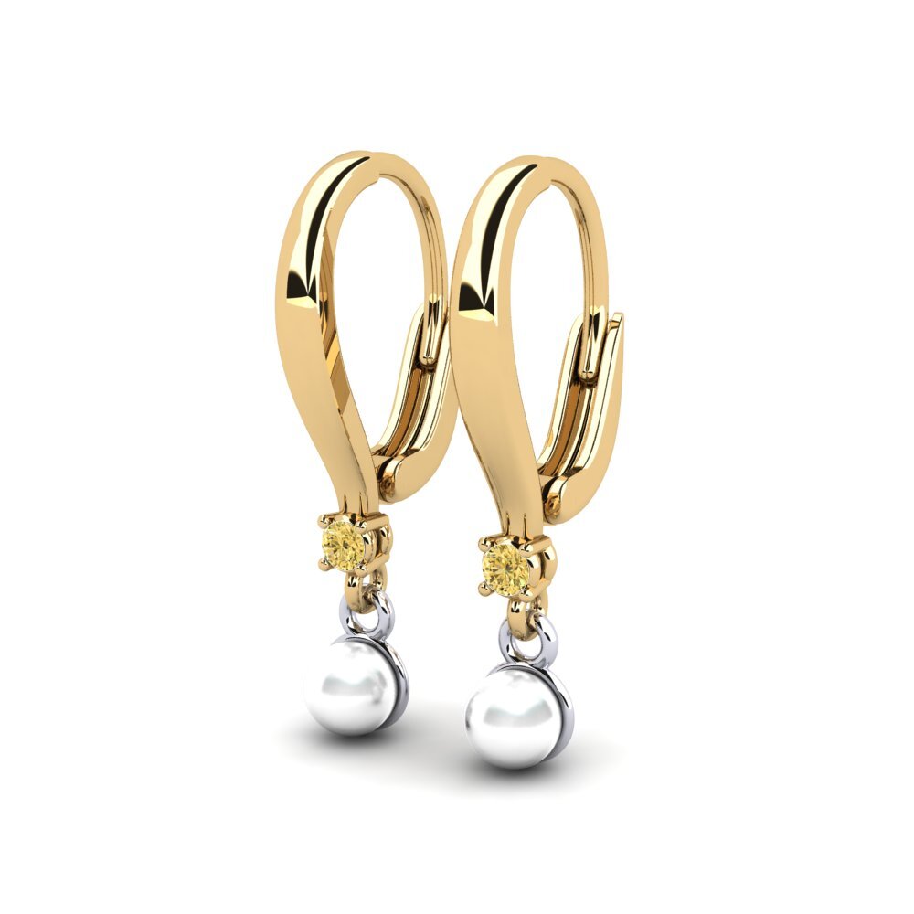 18ct Yellow & White Gold Yellow Diamond Women's Earring Kutapira