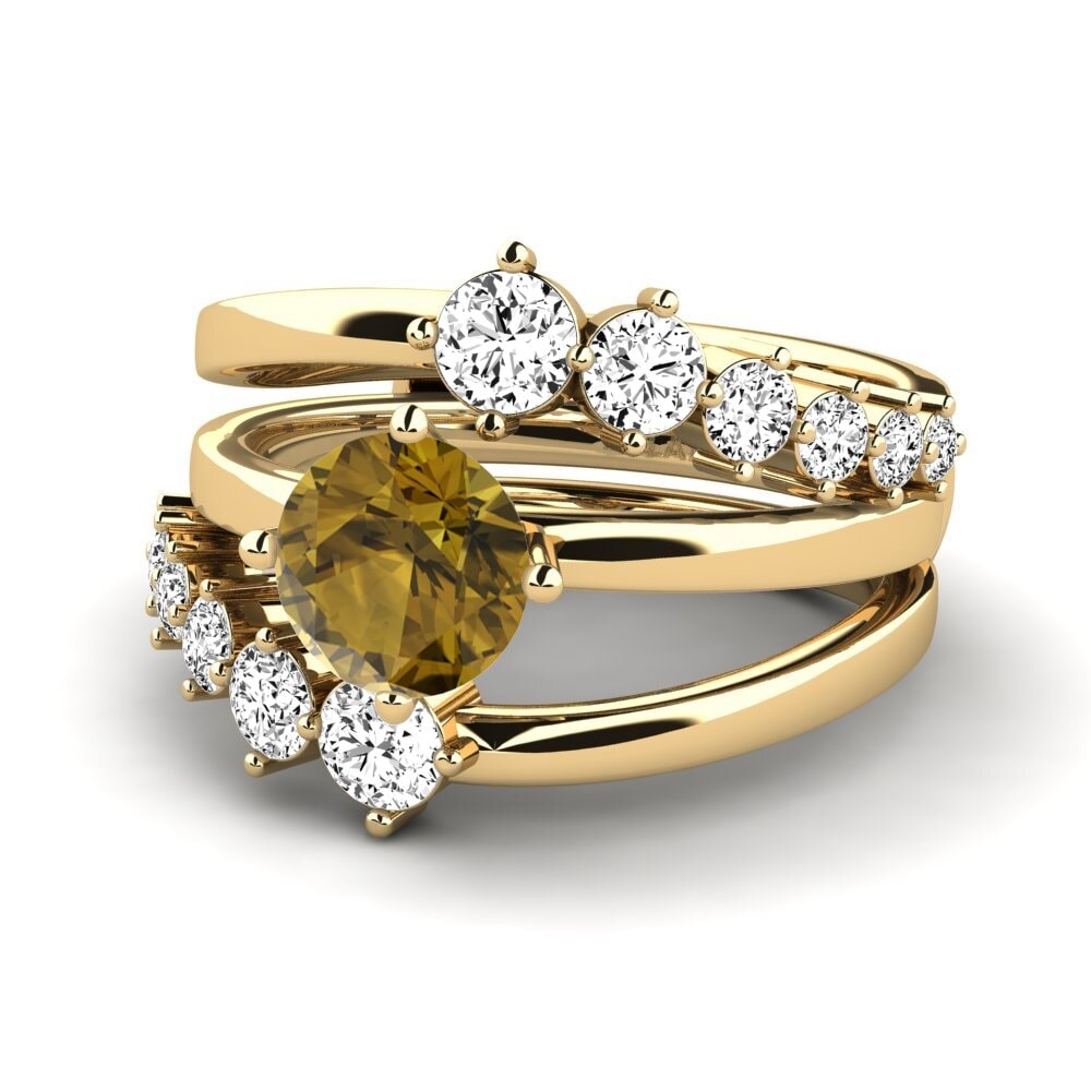 Circón Marrón Anillo Kylo SET
