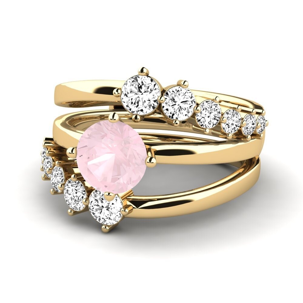 Rosenquarz Ring Kylo SET