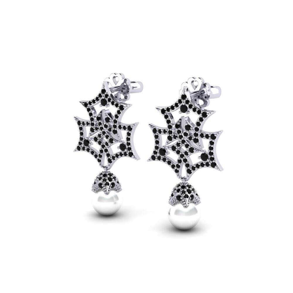 Saphir noir Boucle d'oreille femme Kynigi