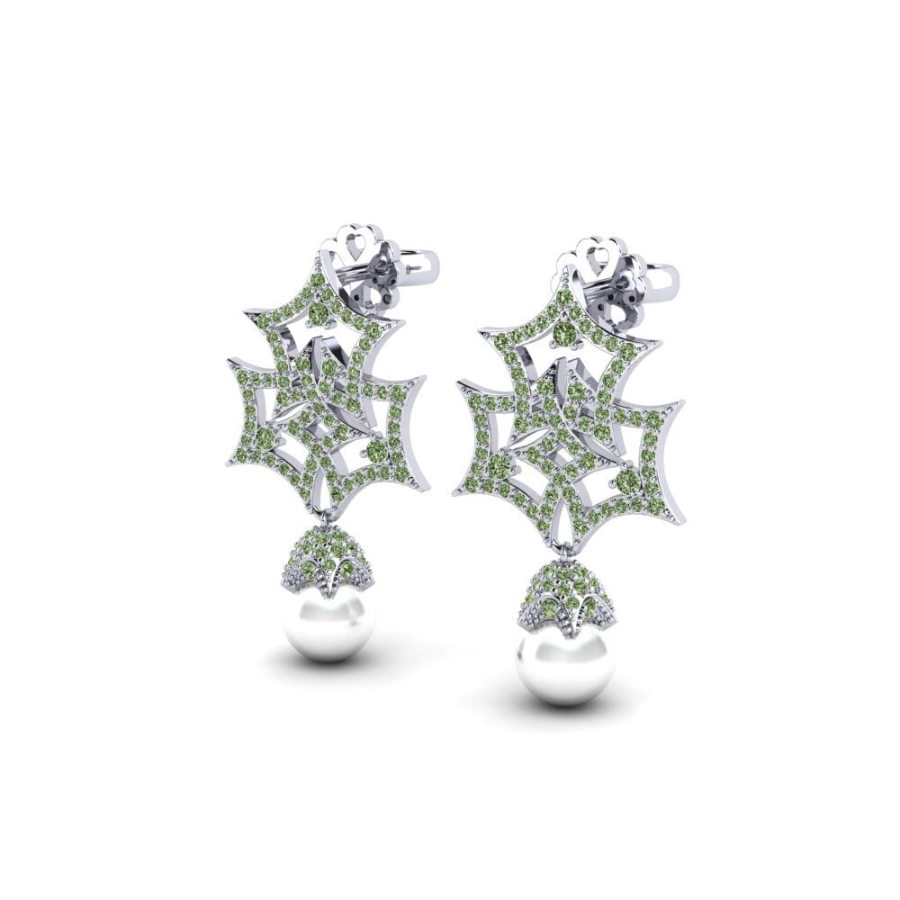 Diamant Vert Boucle d'oreille femme Kynigi