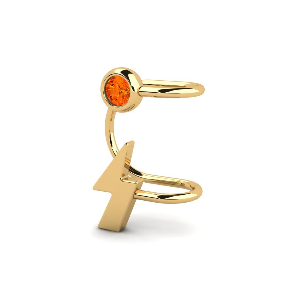 14ct Yellow Gold Orange Sapphire Women's Earring Kyoko