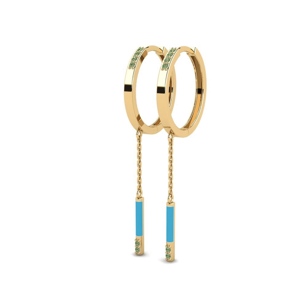 Diamante Verde Brincos Feminino Kyras