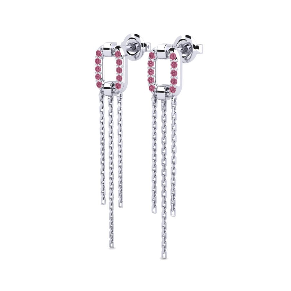 Plata 925 Granate Rhodolite Pendiente de mujer Laachen