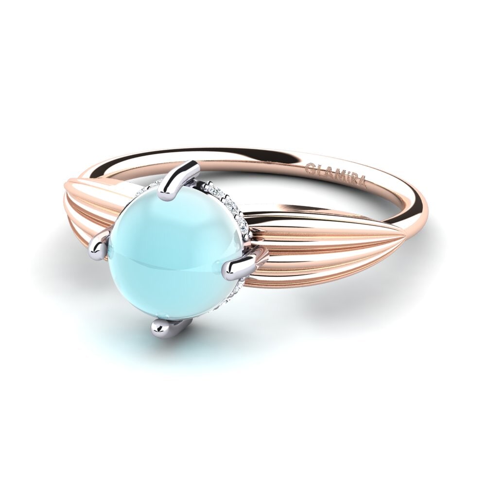 750 Ros & Putih Emas Cincin Labella