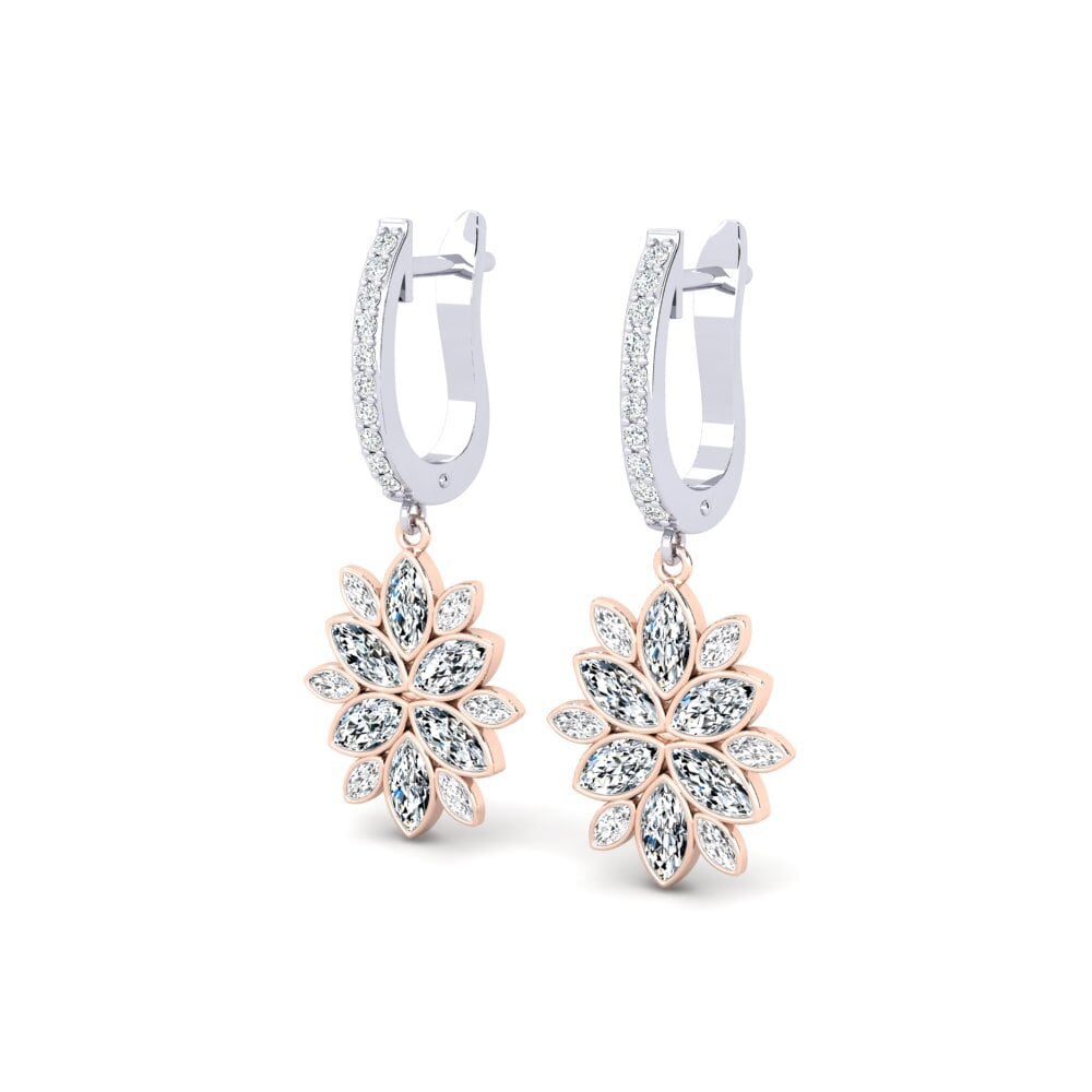 14ct White / Rose Gold Marquise Women's Earring Labourage
