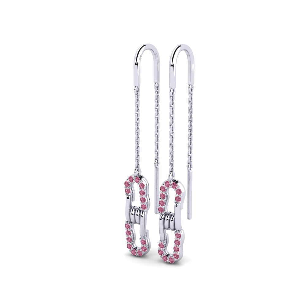 Plata 925 Granate Rhodolite Pendiente de mujer Labyrinthine