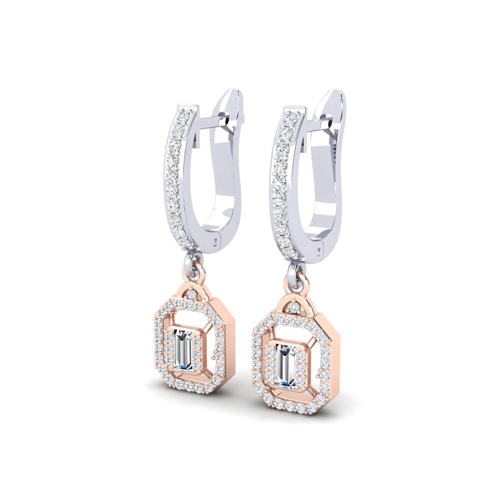14ct White / Rose Gold Women's Earring Lacet