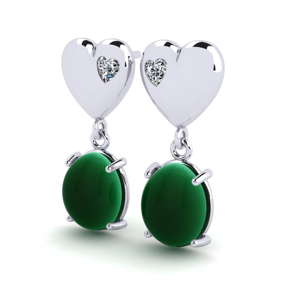Đá Cabochon Ngọc Lục Bảo Bông tai nữ Lachelle