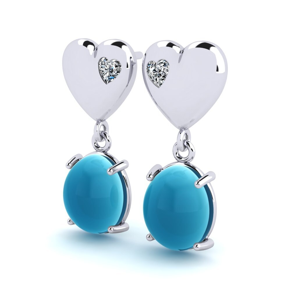 Đá Cabochon Topaz Xanh Bông tai nữ Lachelle