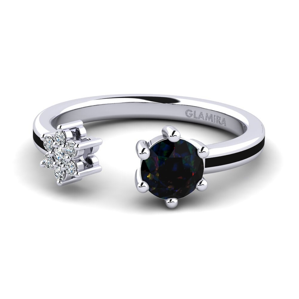 Open Black Opal Rings