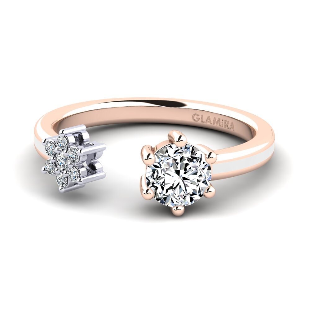 Ringe Offene 375 Rot & Weißgold