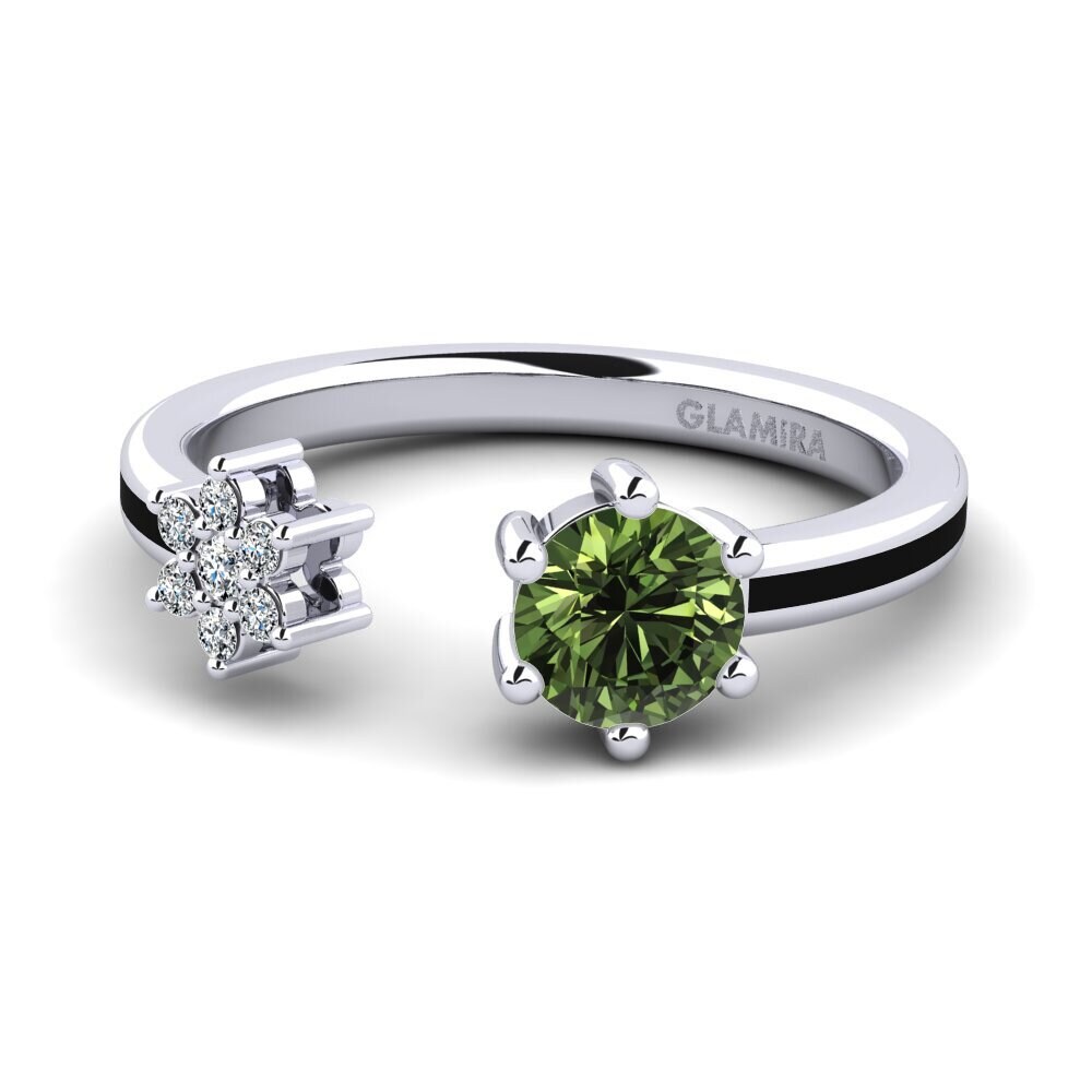 Ringe Offene Grüner Saphir