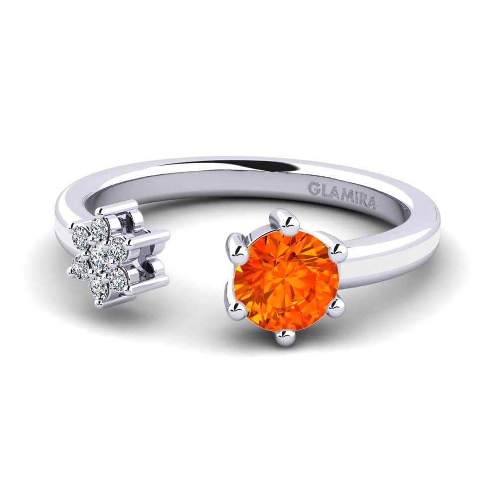 Ringe Offene Orangefarbener Saphir