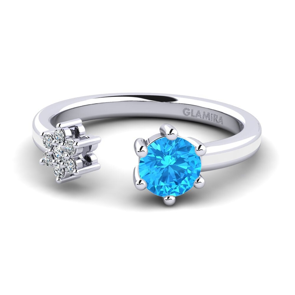 Open Blue Topaz Rings