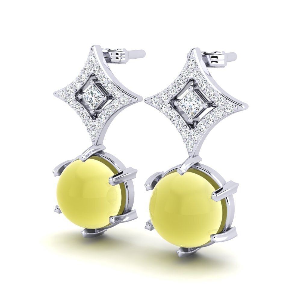 Cabochon Lemon Topaz Women's Earring Lacresia