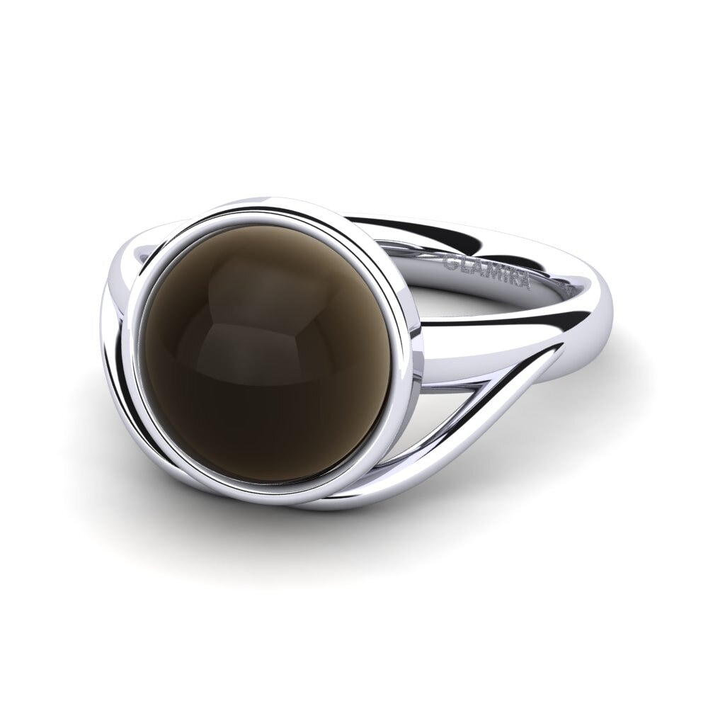 Cabochon Smoky Topaz Ring Lacricia