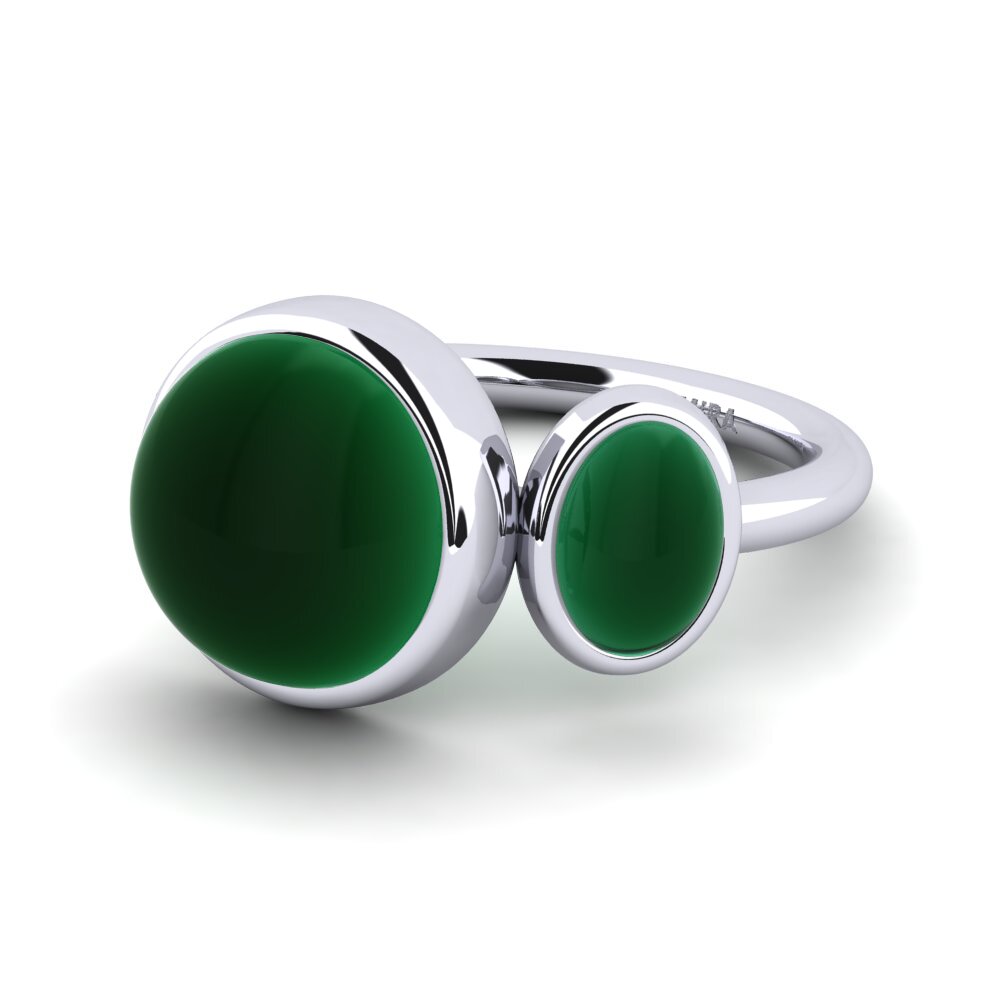 950 Palladium Cabochon Emerald Ring Lacrista