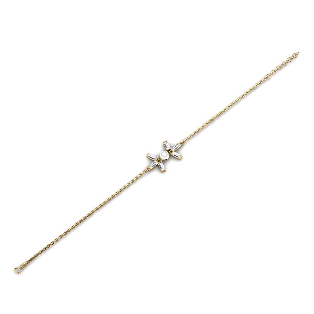 18k Oro Amarillo Diamante cultivado en laboratorio Pulsera de Mujer Ladle