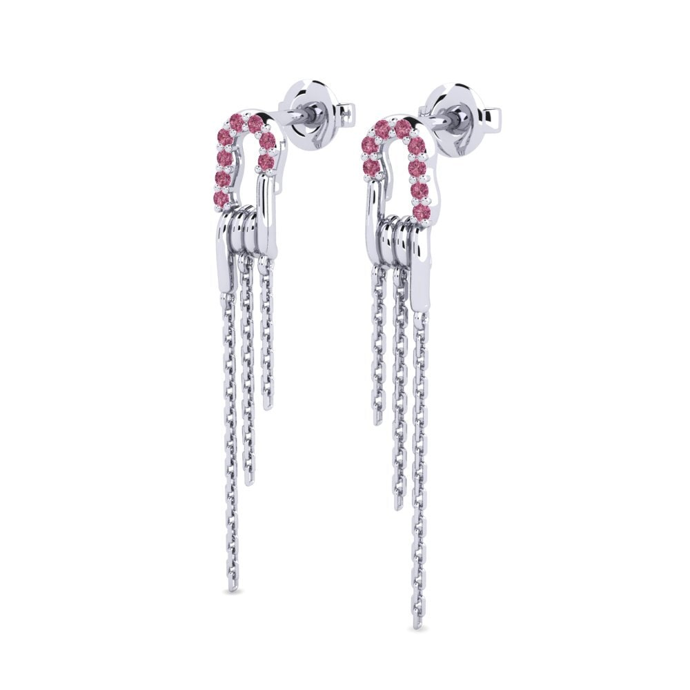 Plata 925 Granate Rhodolite Pendiente de mujer Lagniappe