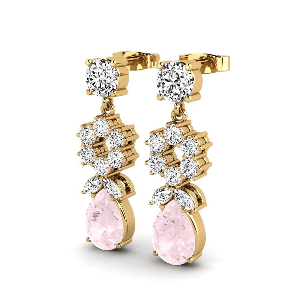 Pear Rose Quartz Women's Earring Lagon
