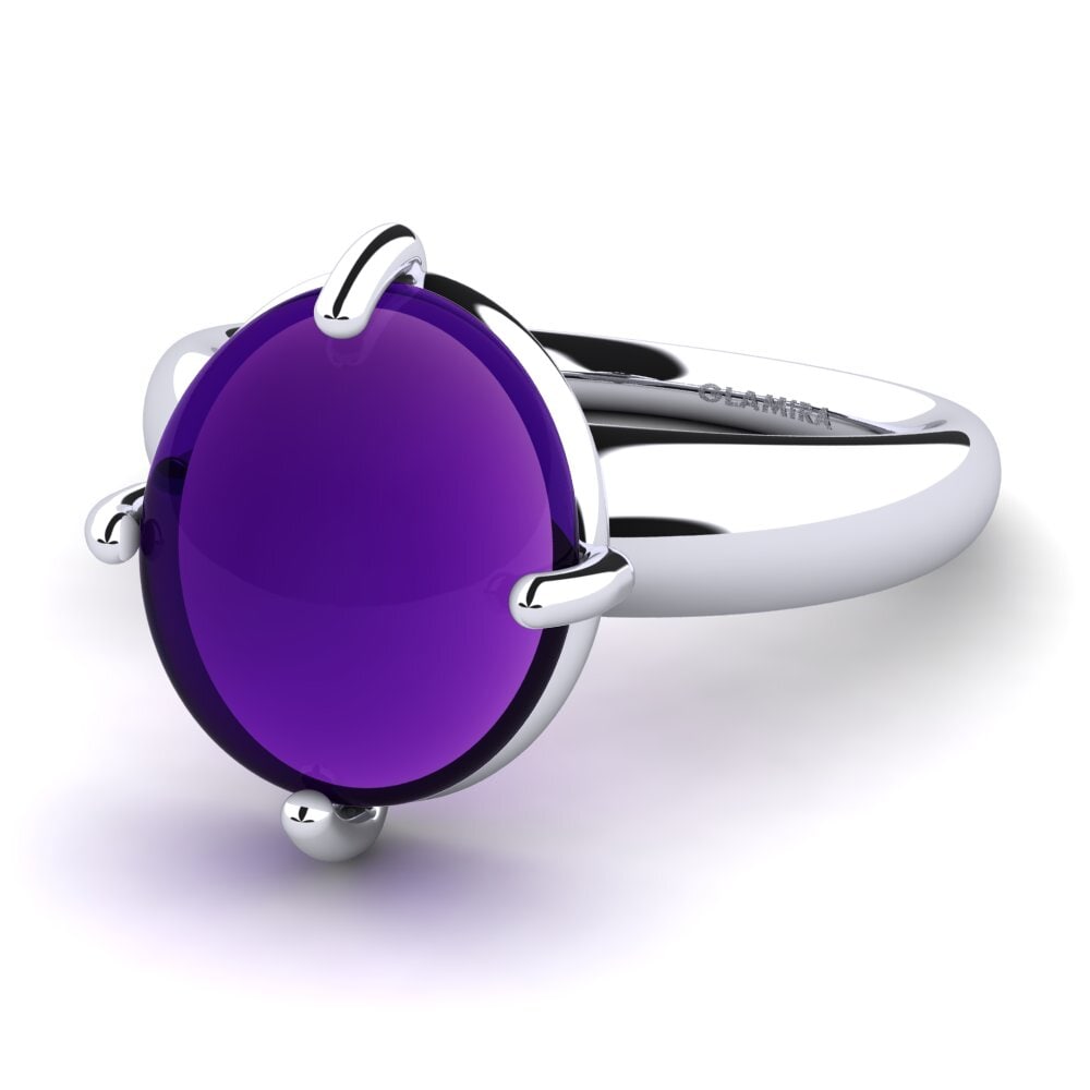 950 Palladium Cabochon Amethyst Ring Lahoma