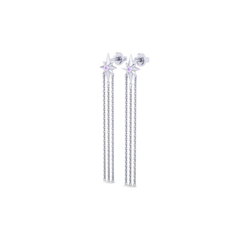 Platino Amatista Pendiente de mujer Laimeti