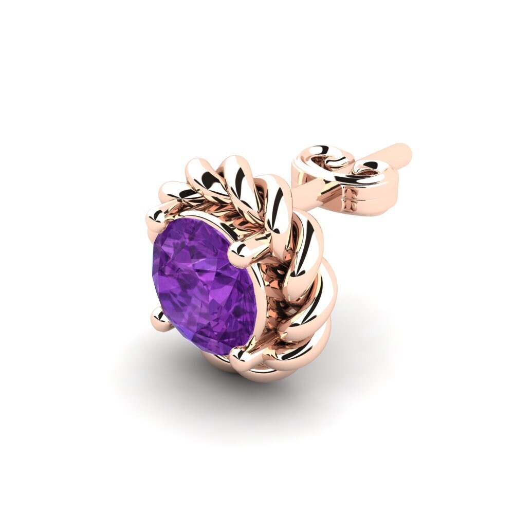 9k Oro Rosa Amatista Pendiente para hombre Lain