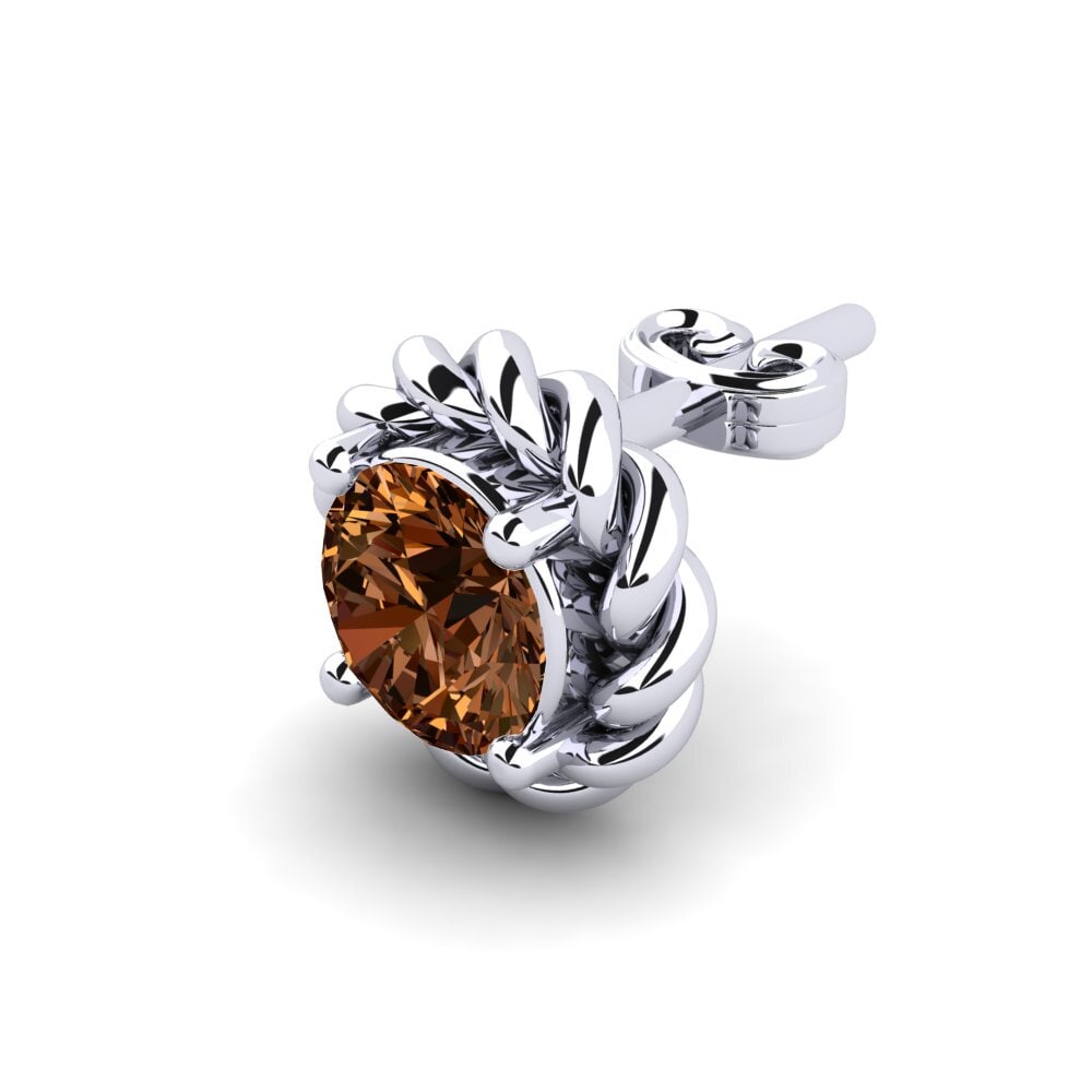 925 stříbro Hnědý diamant Pánské náušnice Lain