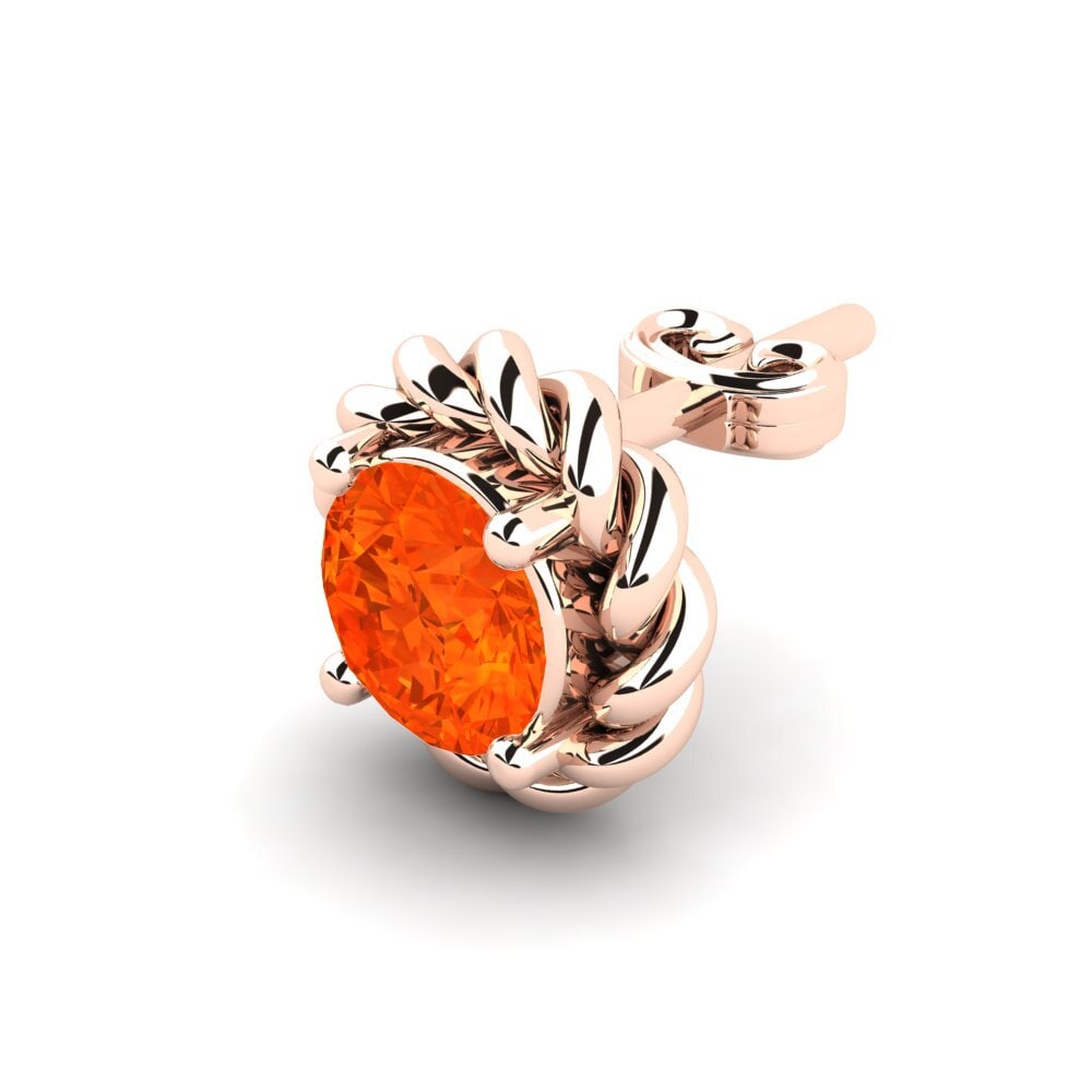 14k Oro Rosa Ópalo Fuego Pendiente para hombre Lain