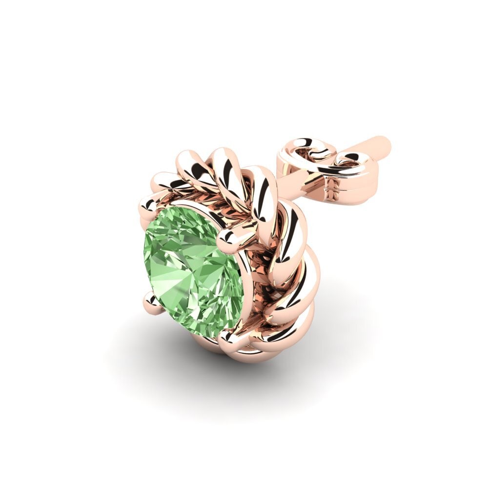 9k Oro Rosa Diamante Verde Pendiente para hombre Lain