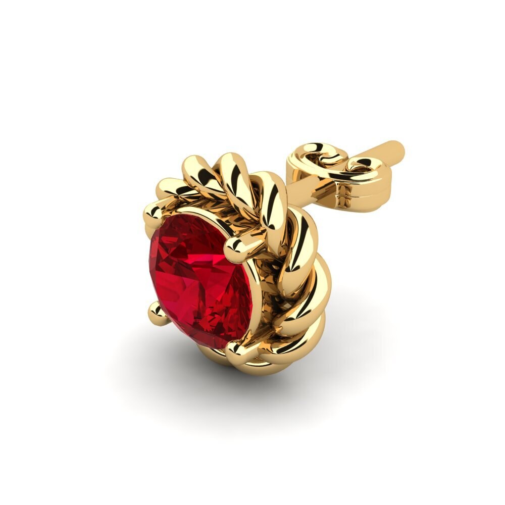 Red Zirconia Men's Earring Lain