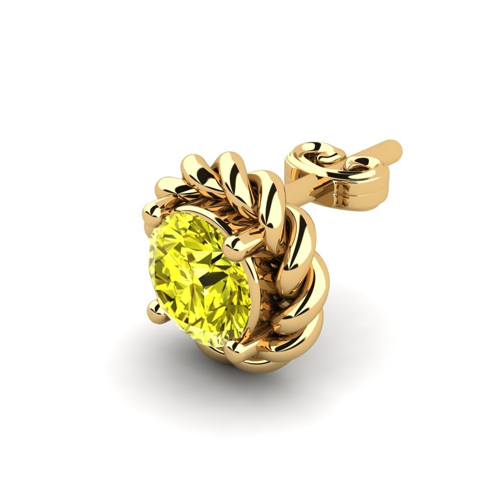 Diamante Amarillo Pendiente para hombre Lain