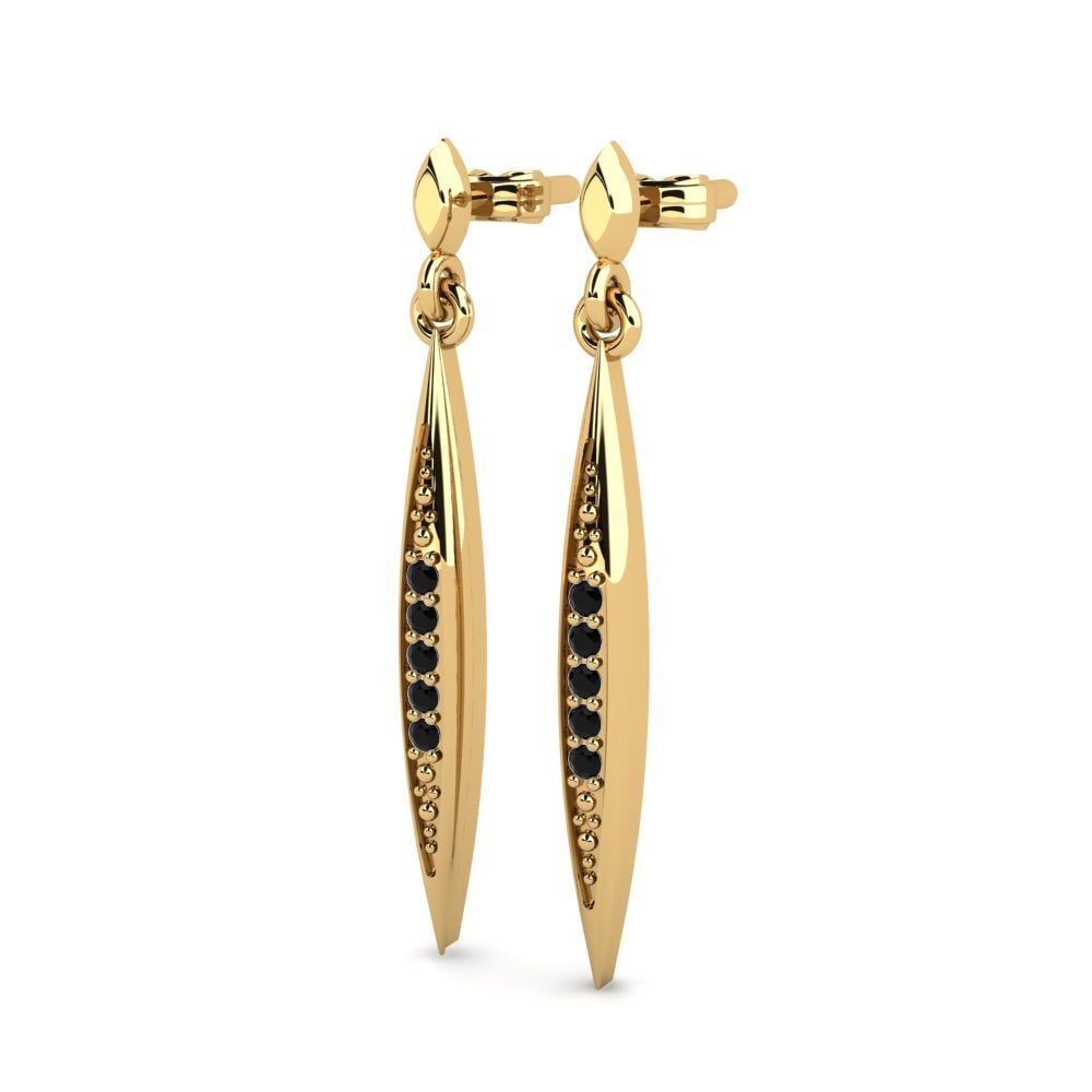 yellow-375 Safira negra Brincos Feminino Laisha