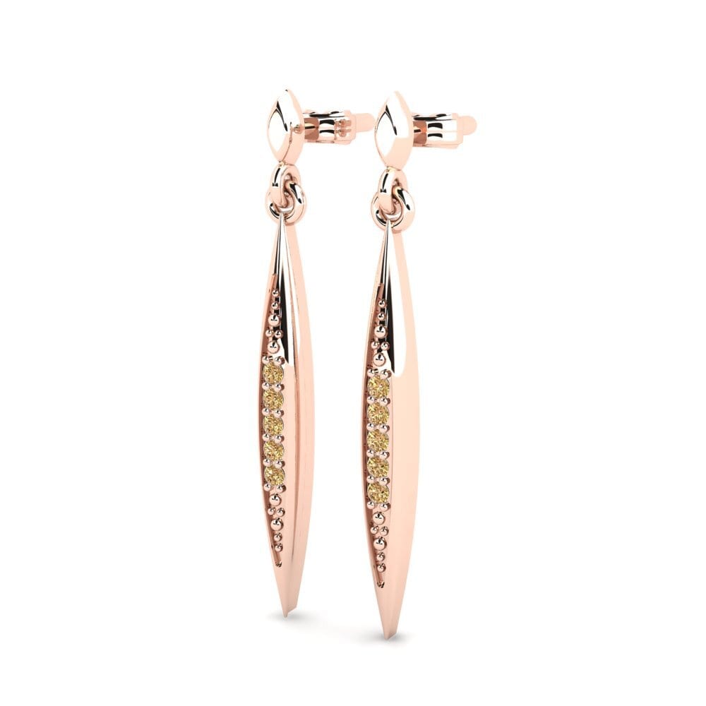 Oro Rosso 750 Diamante Marrone Orecchino da donna Laisha