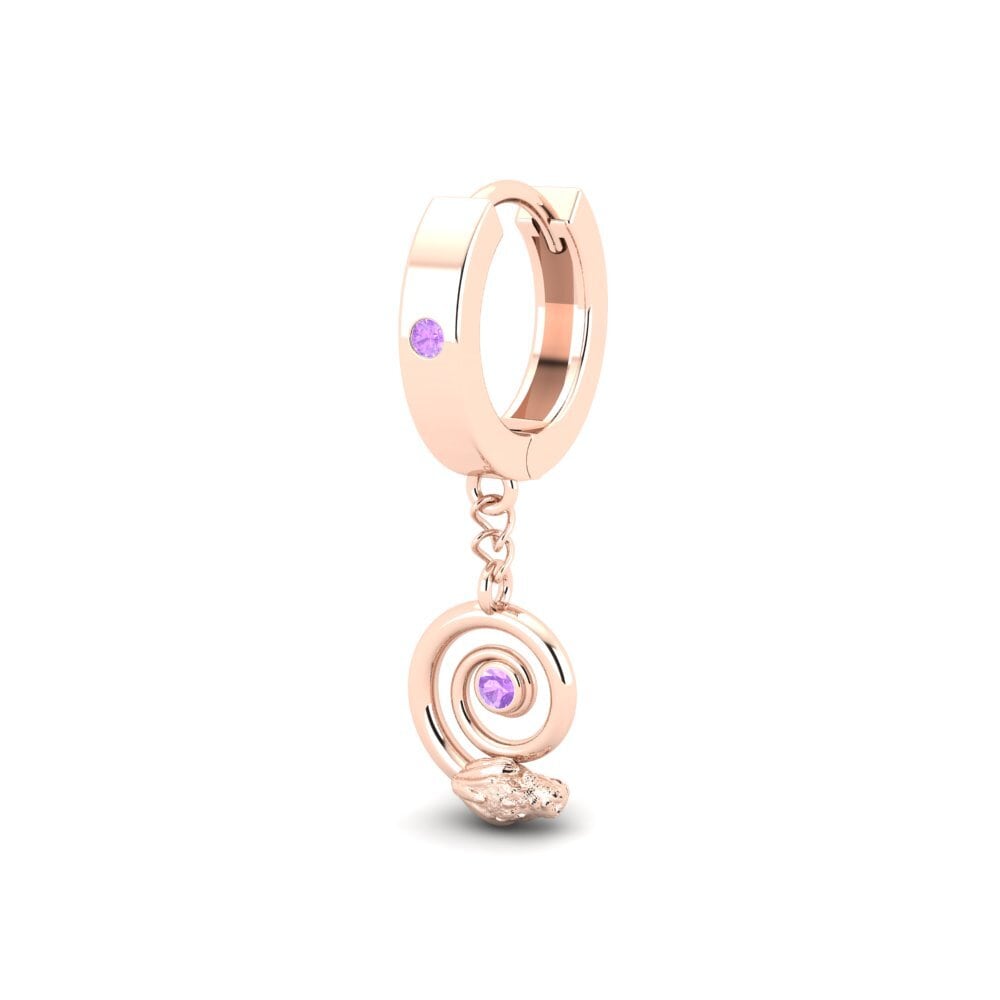 14ct Rose Gold Amethyst Men's Earring Laiteux