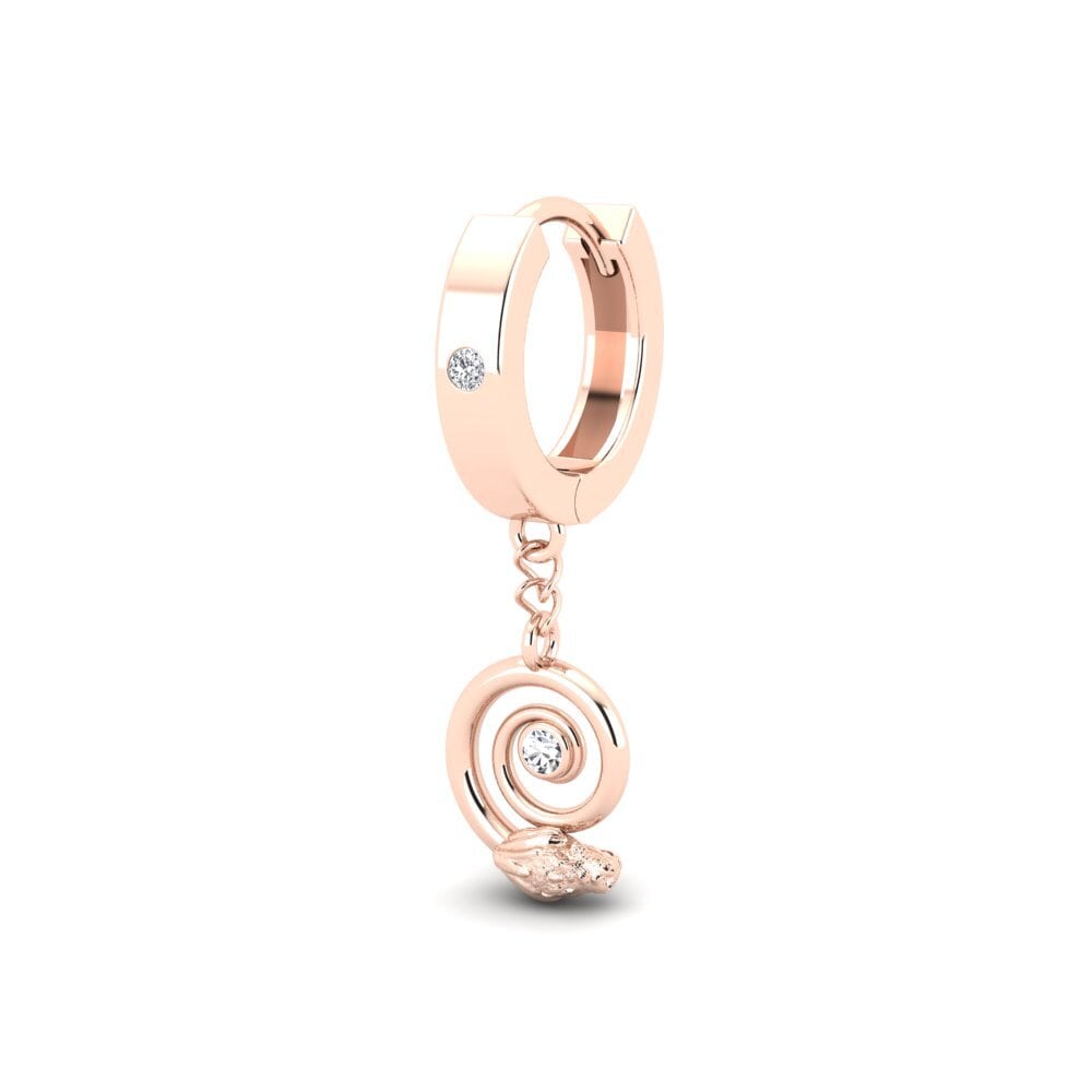 14k Oro Rosa Diamante cultivado en laboratorio Pendiente para hombre Laiteux