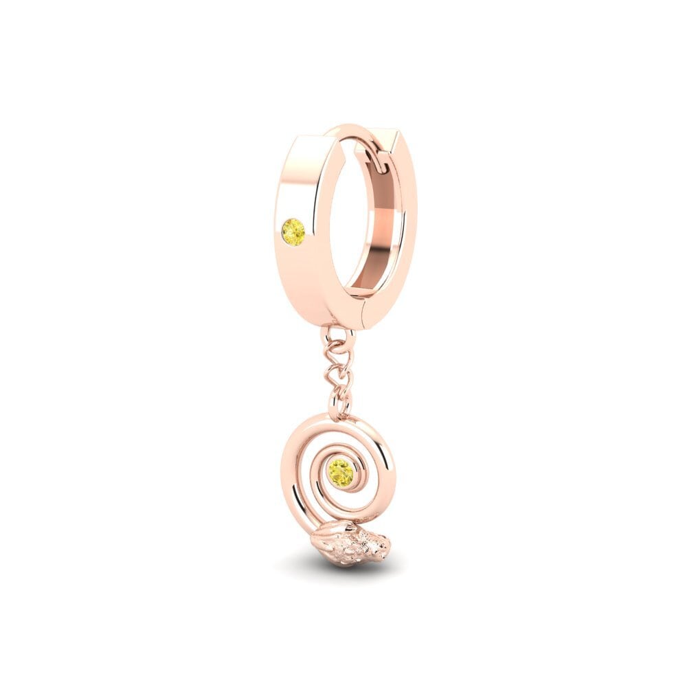 9ct Rose Gold Yellow Sapphire Men's Earring Laiteux