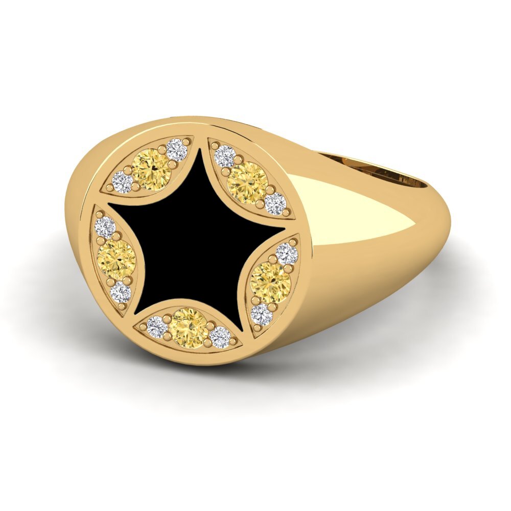 Diamante Amarillo Anillo Laiyah