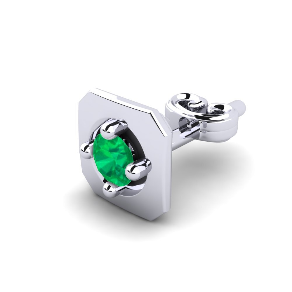 950 Platinum Emerald Men's Earring Lakendra