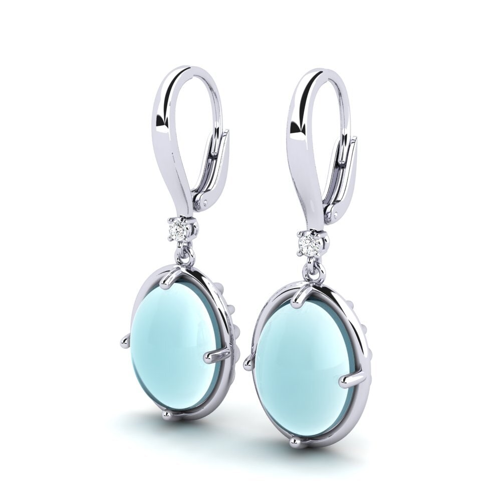 Đá Cabochon Aquamarine Bông tai nữ Lakendria