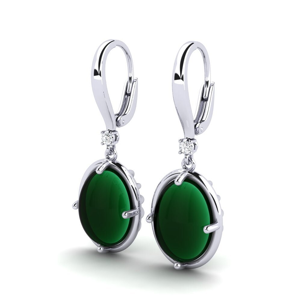 Đá Cabochon Ngọc Lục Bảo Bông tai nữ Lakendria