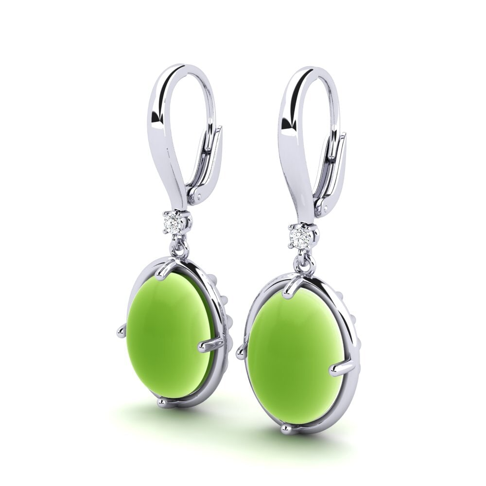 Péridot Cabochon Boucle d'oreille femme Lakendria