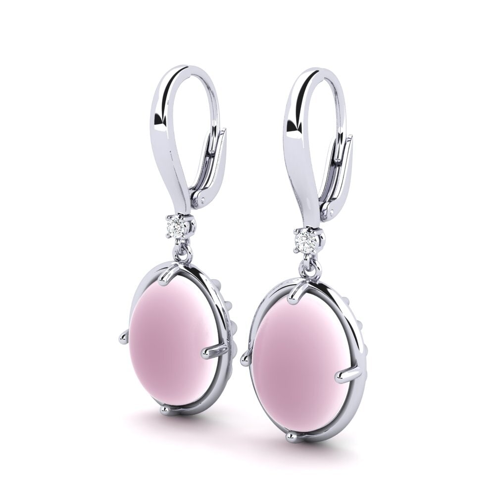 Đá Cabochon Thạch Anh Hồng Bông tai nữ Lakendria