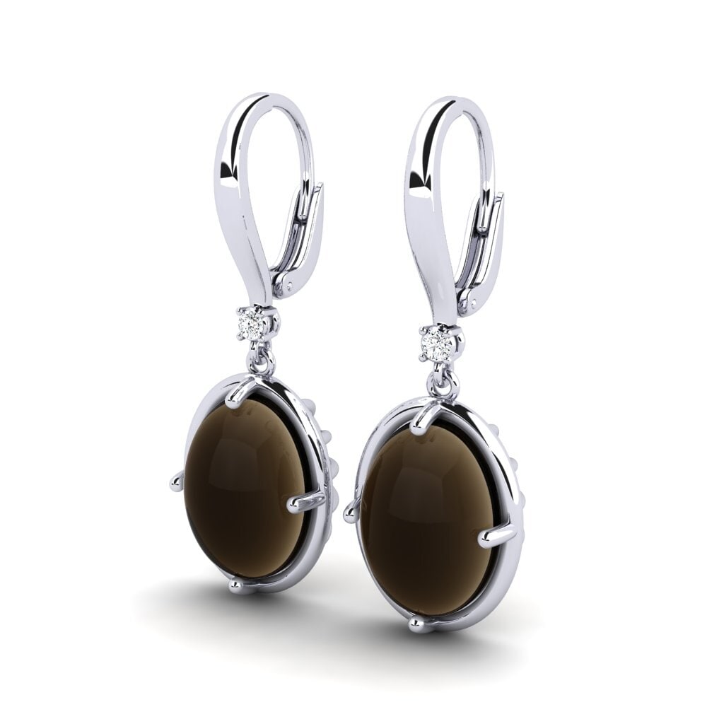 Đá Cabochon Thạch Anh Khói Bông tai nữ Lakendria