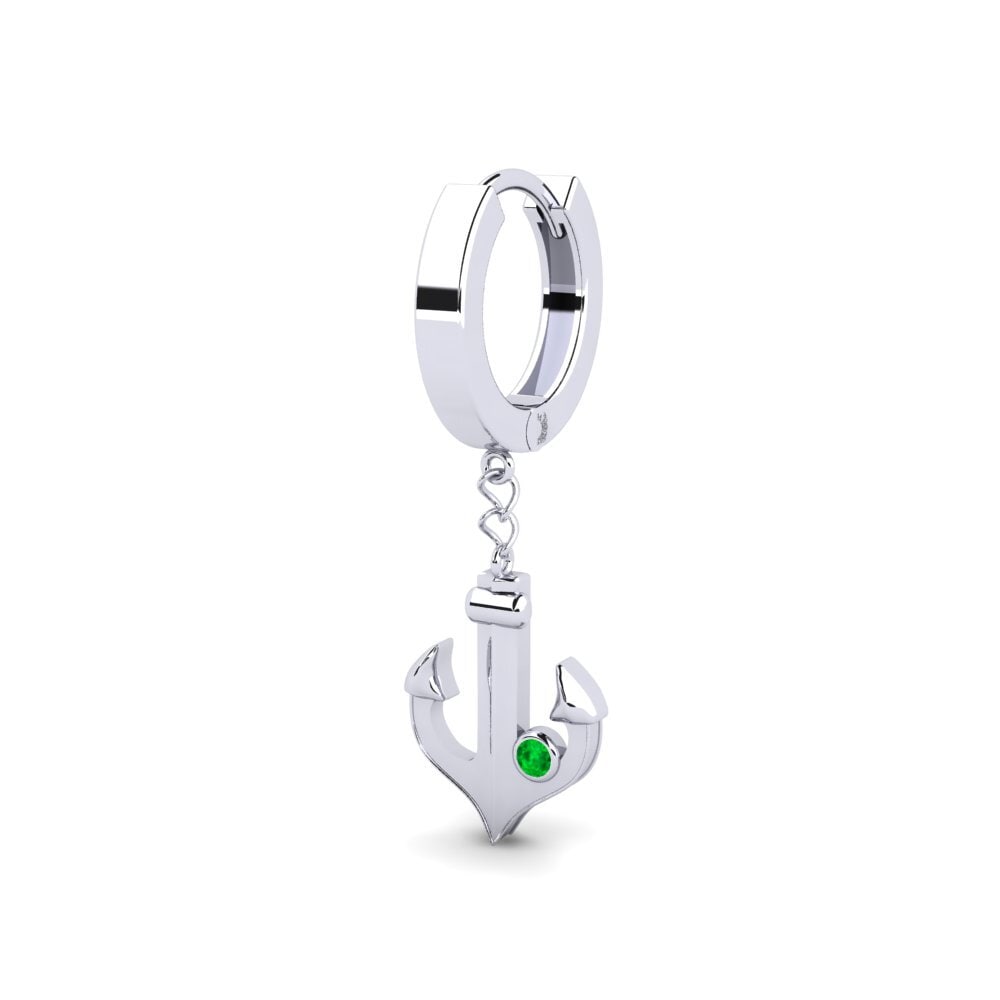 950 Platinum Emerald Men's Earring Lamanes
